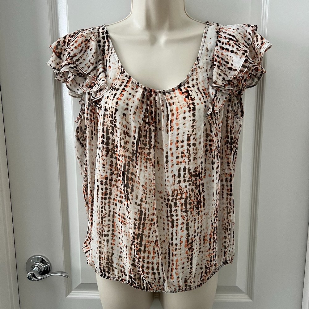 Ann Taylor Cap/Ruffled Sleeve Blouse